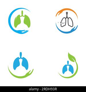 Lungs health and lungs care logo vector design,lungs logo template. Stock Vector