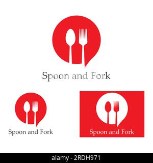 spoon,fork,and knife icon logo vector Stock Vector