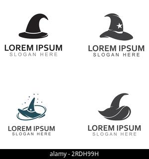 Wizard cap logo .By using vector design concept. Stock Vector