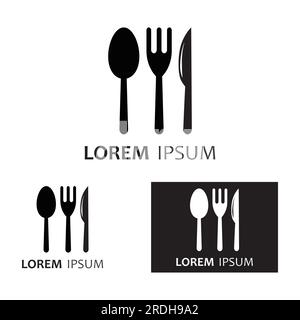 spoon,fork,and knife icon logo vector Stock Vector