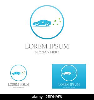 eco car and electric green car technology,icon logo vector. Stock Vector