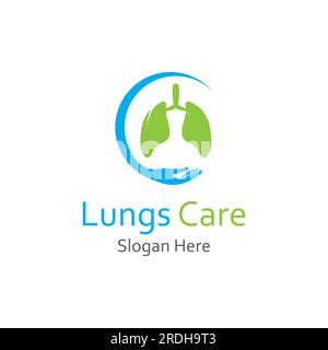 Lungs health and lungs care logo vector design,lungs logo template. Stock Vector
