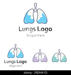 Lungs health and lungs care logo icon vector design template Stock Vector