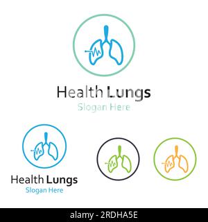 Lungs health and lungs care logo vector design,lungs logo template. Stock Vector