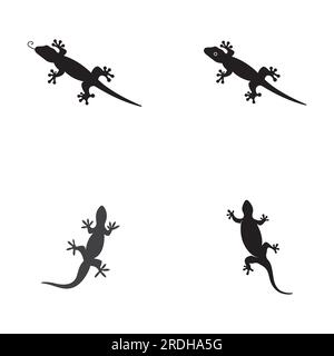 house lizard or gecko logo, with vector logo design. Stock Vector