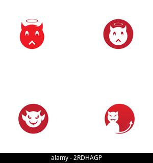 Devil horn Vector icon design illustration logo Template Stock Vector