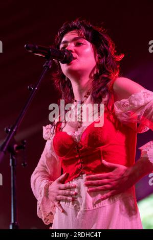 Henham Park, Suffolk, UK. 21st July, 2023. Performances Day 2 Latitude Festival 2023 The Last Dinner Party perform at latitude Festival 2023 21.07.2023 Credit: Gary Stafford/Alamy Live News Stock Photo