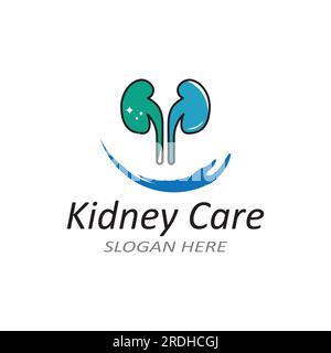 kidney health and kidney care logo using vector concept icon Stock Vector