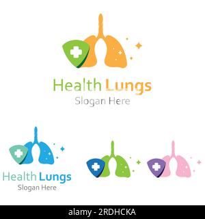 Lungs health and lungs care logo icon vector Stock Vector