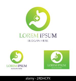 stomach health and stomach care logo design Stock Vector
