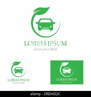 eco car and electric green car technology,icon logo vector. Stock Vector