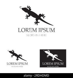 house lizard or gecko logo, with vector logo design. Stock Vector