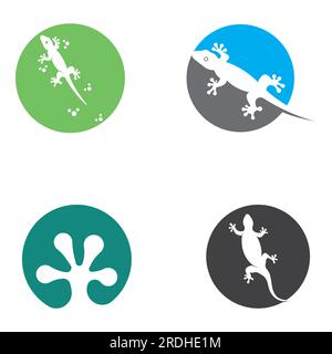 house lizard or gecko logo, with vector logo design. Stock Vector