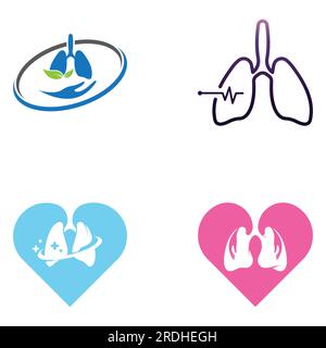 Lungs health and lungs care logo icon vector design template Stock Vector