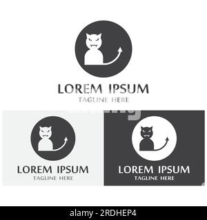 Devil horn Vector icon design illustration logo Template Stock Vector
