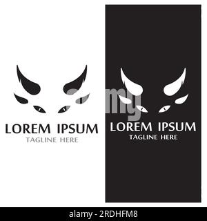 Devil horn Vector icon design illustration logo Template Stock Vector