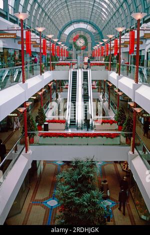 The Crocker Galleria with Christmas decorations, Financial District, San Francisco, California, USA Stock Photo