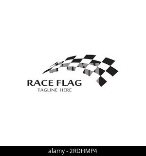 Race flag icon, simple design illustration vector Stock Vector