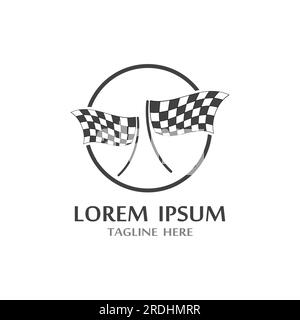 Race flag icon, simple design illustration vector Stock Vector