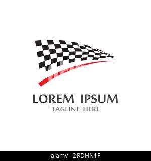 Race flag icon, simple design illustration vector Stock Vector