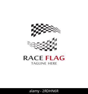 Race flag icon, simple design illustration vector Stock Vector
