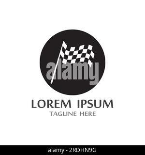 Race flag icon, simple design illustration vector Stock Vector