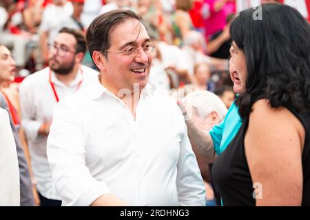 Getafe, Spain. 21st July, 2023. The Spanish foreign Minister Jose Manuel Albares seen during the closing ceremony of the electoral campaign for the presidential elections of 23 July held in Getafe. Credit: SOPA Images Limited/Alamy Live News Stock Photo