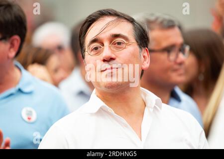 Getafe, Spain. 21st July, 2023. The Spanish foreign Minister Jose Manuel Albares seen during the closing ceremony of the electoral campaign for the presidential elections of 23 July held in Getafe. Credit: SOPA Images Limited/Alamy Live News Stock Photo
