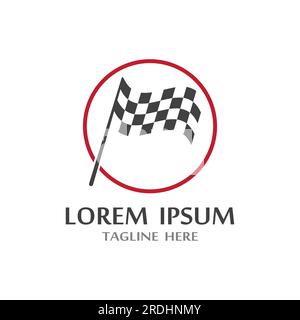Race flag icon, simple design illustration vector Stock Vector