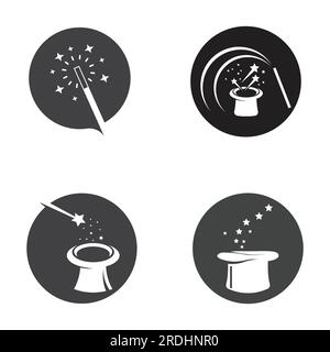 magic wand icon logo vector illustration Stock Vector
