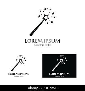 magic wand icon logo vector illustration Stock Vector
