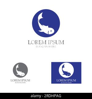 Fish logo, fishinghook, fish oil and seafood restaurant icon. With vector icon concept Stock Vector
