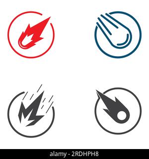 Meteor or space object vector design logo. Stock Vector