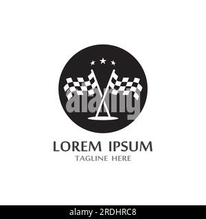 Race flag icon, simple design illustration vector Stock Vector
