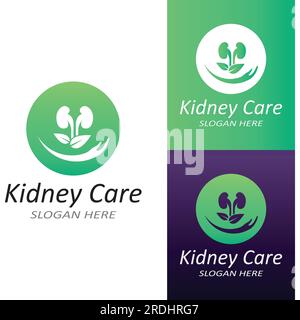 kidney health and kidney care logo using vector concept icon Stock Vector