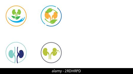 kidney health and kidney care logo using vector concept icon Stock Vector