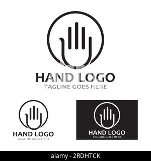 Hand logo icon vector design template Stock Vector