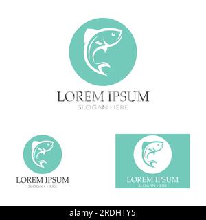 Fish logo, fishinghook, fish oil and seafood restaurant icon. With vector icon concept Stock Vector
