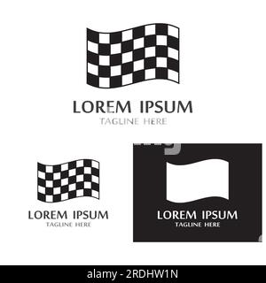 Race flag icon, simple design illustration vector Stock Vector