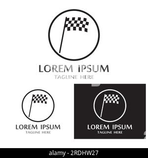 Race flag icon, simple design illustration vector Stock Vector
