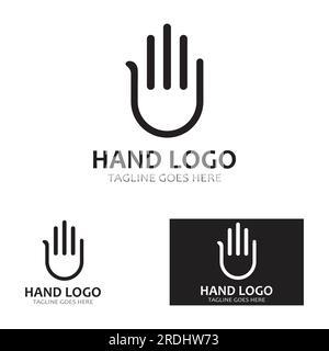 Hand logo icon vector design template Stock Vector