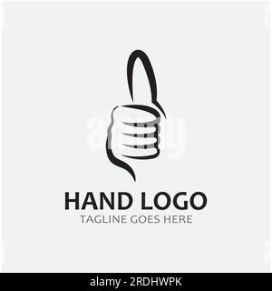 Hand logo icon vector design template Stock Vector
