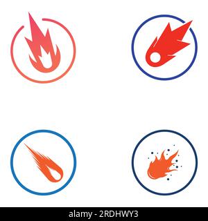 Meteor or space object vector design logo. Stock Vector