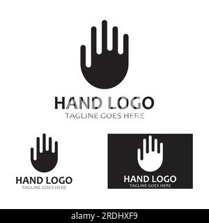 Hand logo icon vector design template Stock Vector
