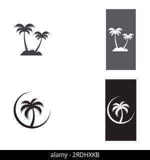 Palm tree summer logo template vector illustration Stock Vector