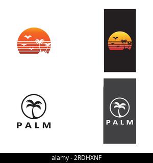 Palm tree summer logo template vector illustration Stock Vector