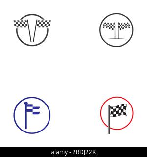 Race flag icon, simple design illustration vector Stock Vector