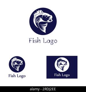 Fish logo, fishinghook, fish oil and seafood restaurant icon. With vector icon concept Stock Vector