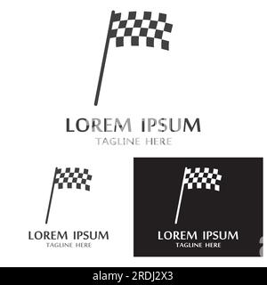 Race flag icon, simple design illustration vector Stock Vector