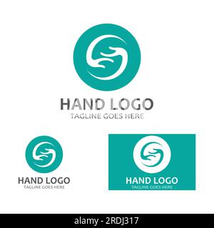 Hand logo icon vector design template Stock Vector